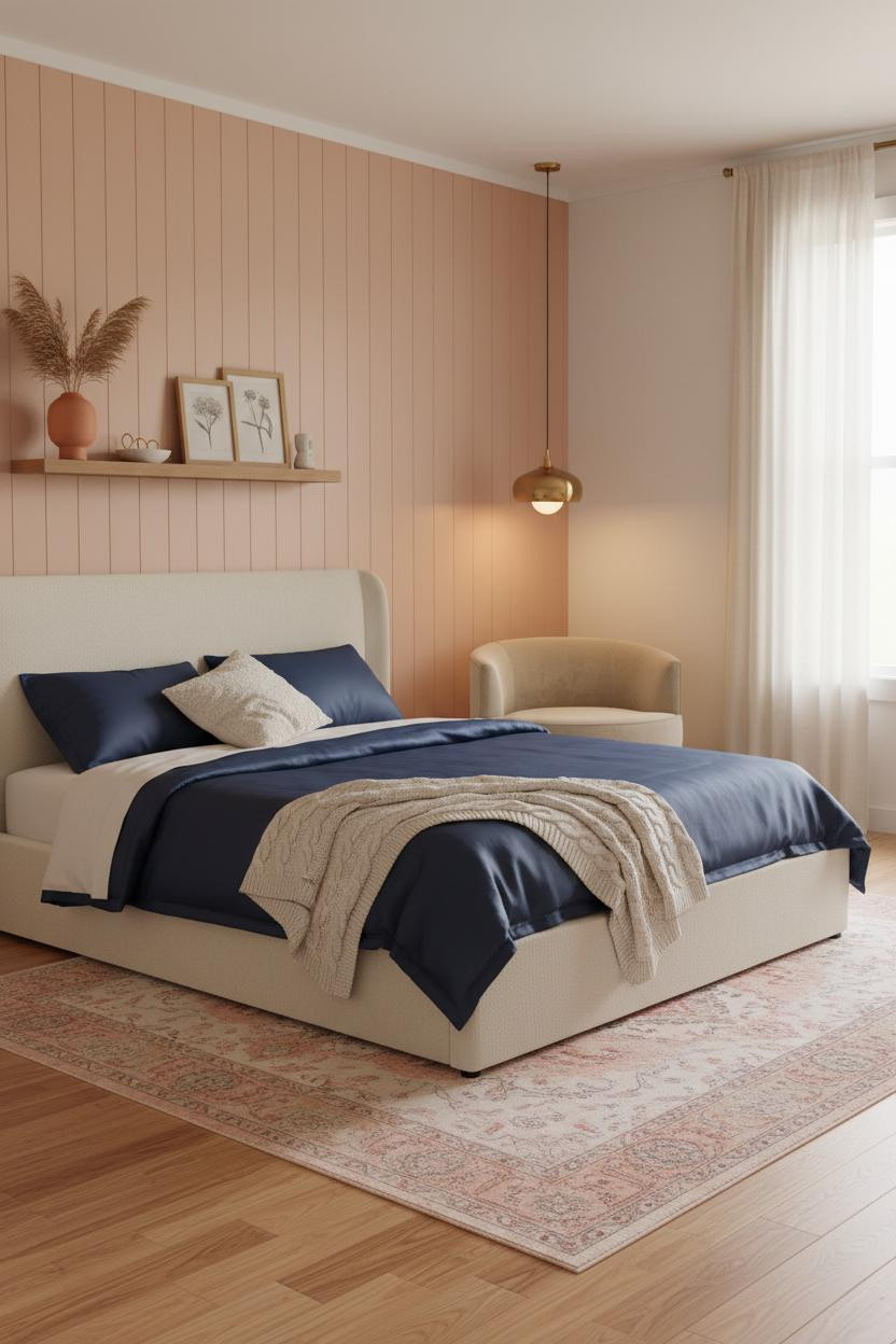 Teen Bedroom Peachy Shiplap Accent Wall