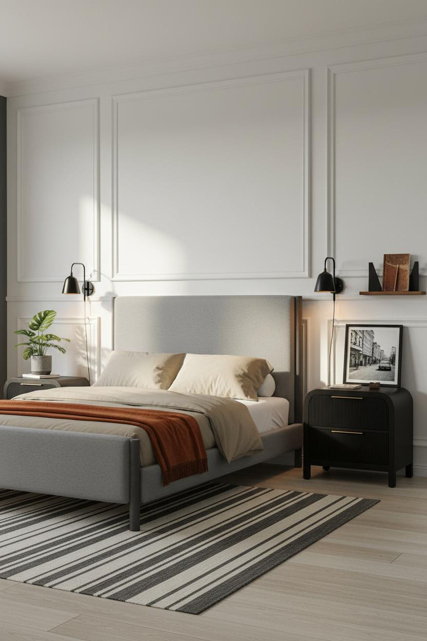 Teen Boy Bedroom Paneled Headwall Modern Design
