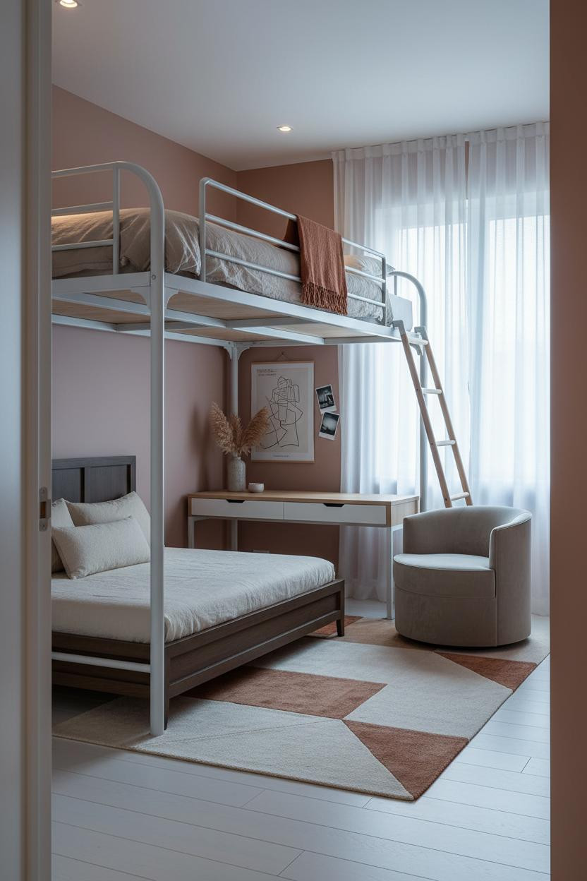Teen Loft Bedroom Elevated Platform Study