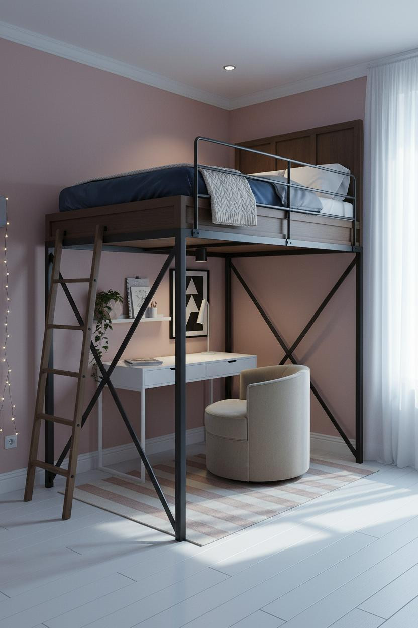 Teen Loft Bedroom Scandi Modern Small Rooms