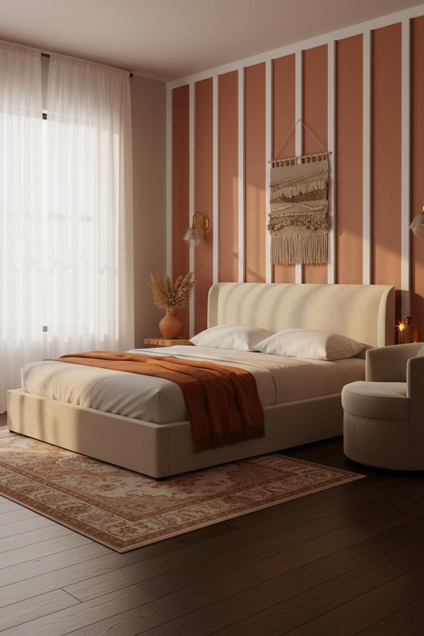 Trendy Teen Bedroom Boho Terracotta Accent