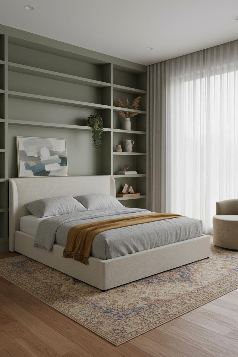 Trendy Teen Bedroom Built In Bookshelf