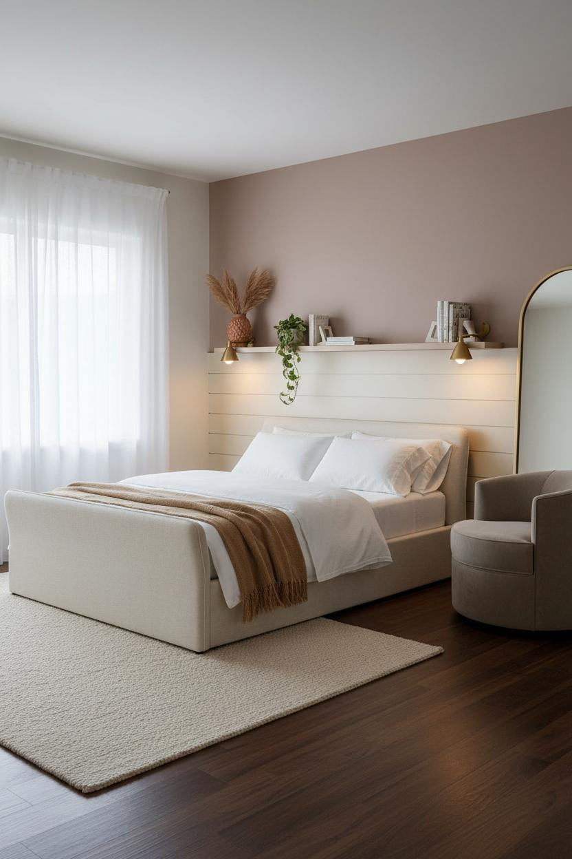 Trendy Teen Bedroom Farmhouse Blush Wainscoting