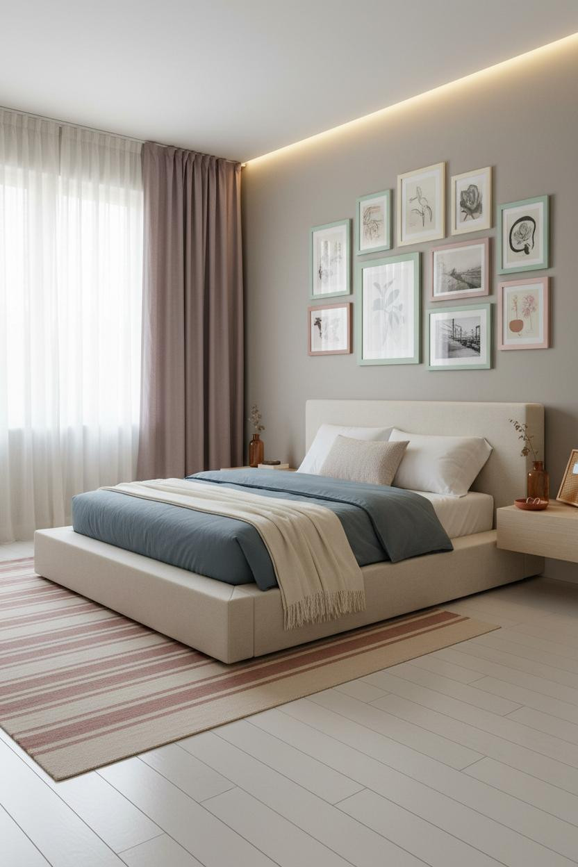 Trendy Teen Bedroom Gallery Wall MCM