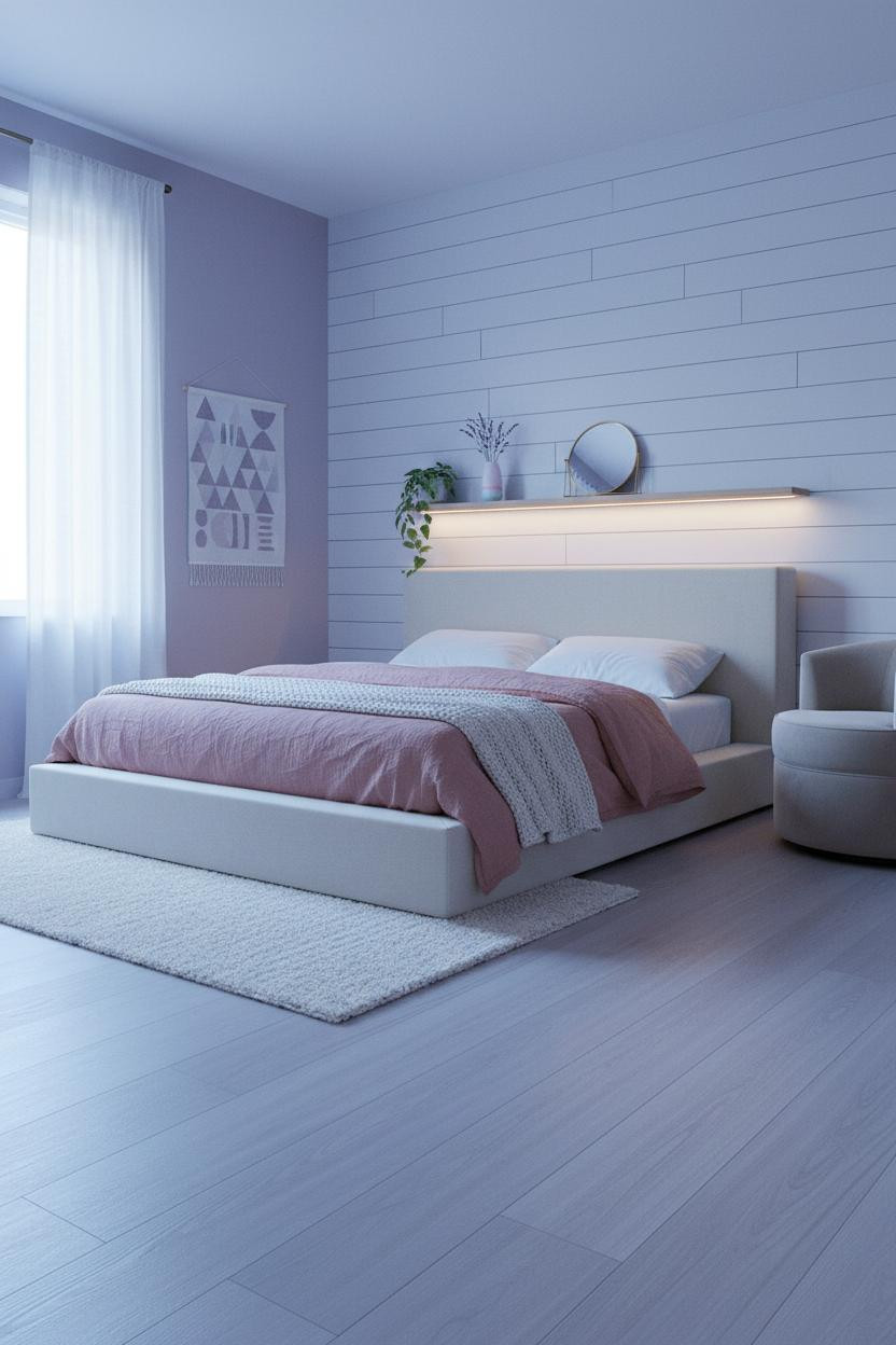Trendy Teen Bedroom Lavender Scandi Modern