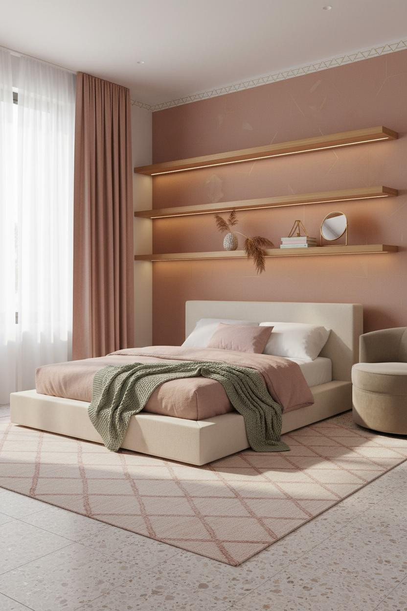 Trendy Teen Bedroom Pink Shelving Aesthetic