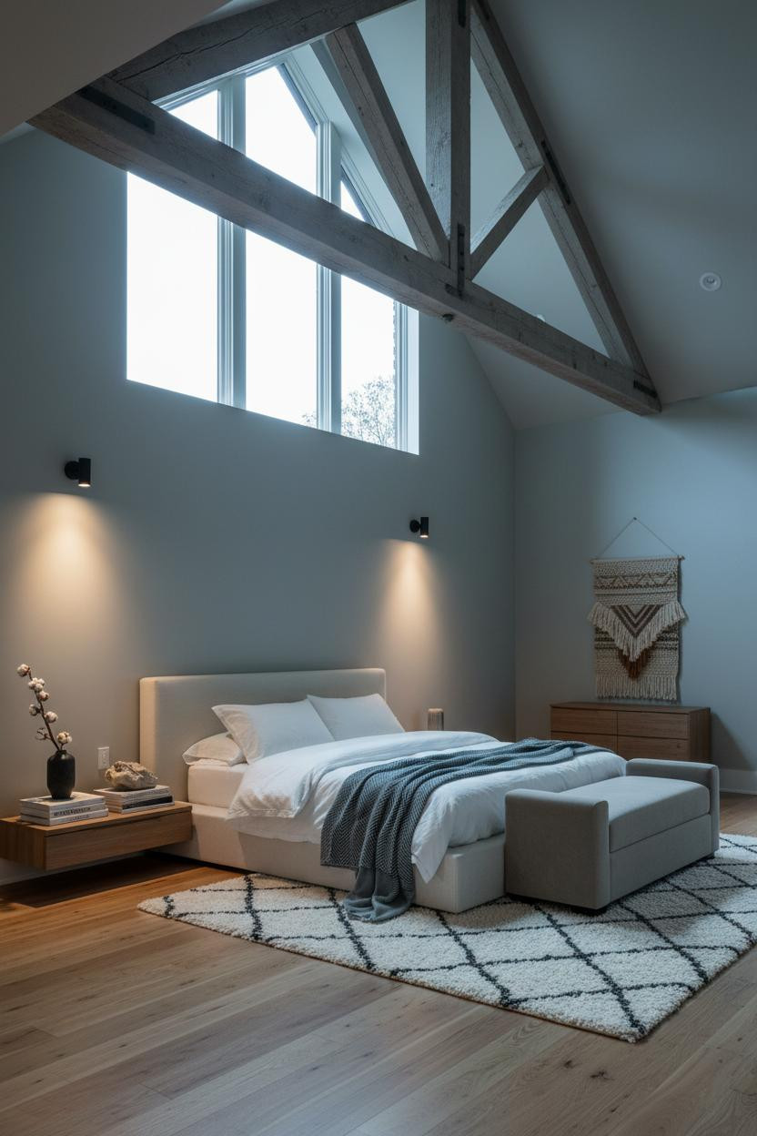 Vaulted Ceiling Bedroom Master Suite Farmhouse