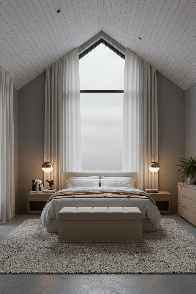 Vaulted Ceiling Master Bedroom Farmhouse