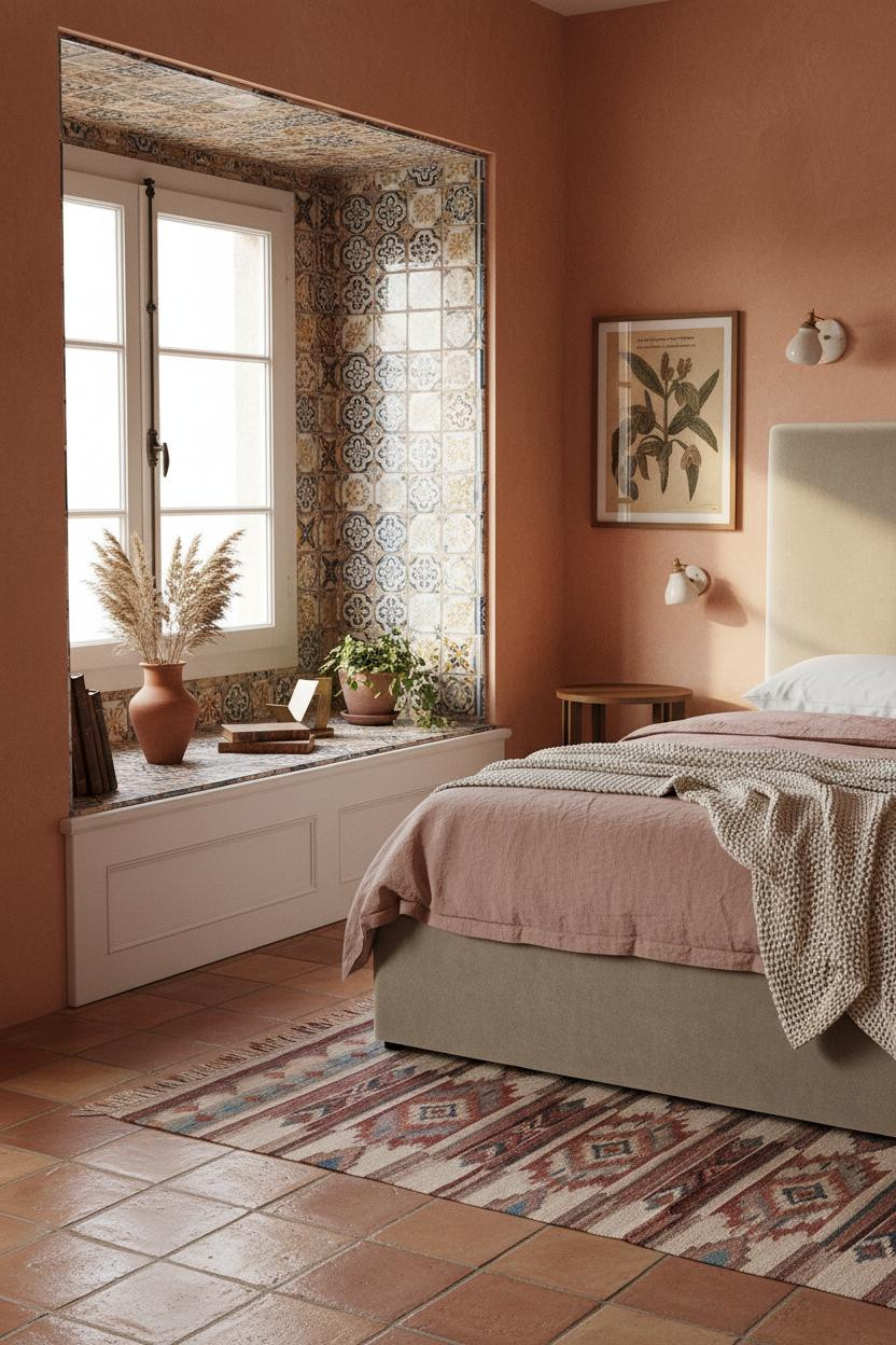 Vintage Bedroom Portuguese Cottagecore Window Seat