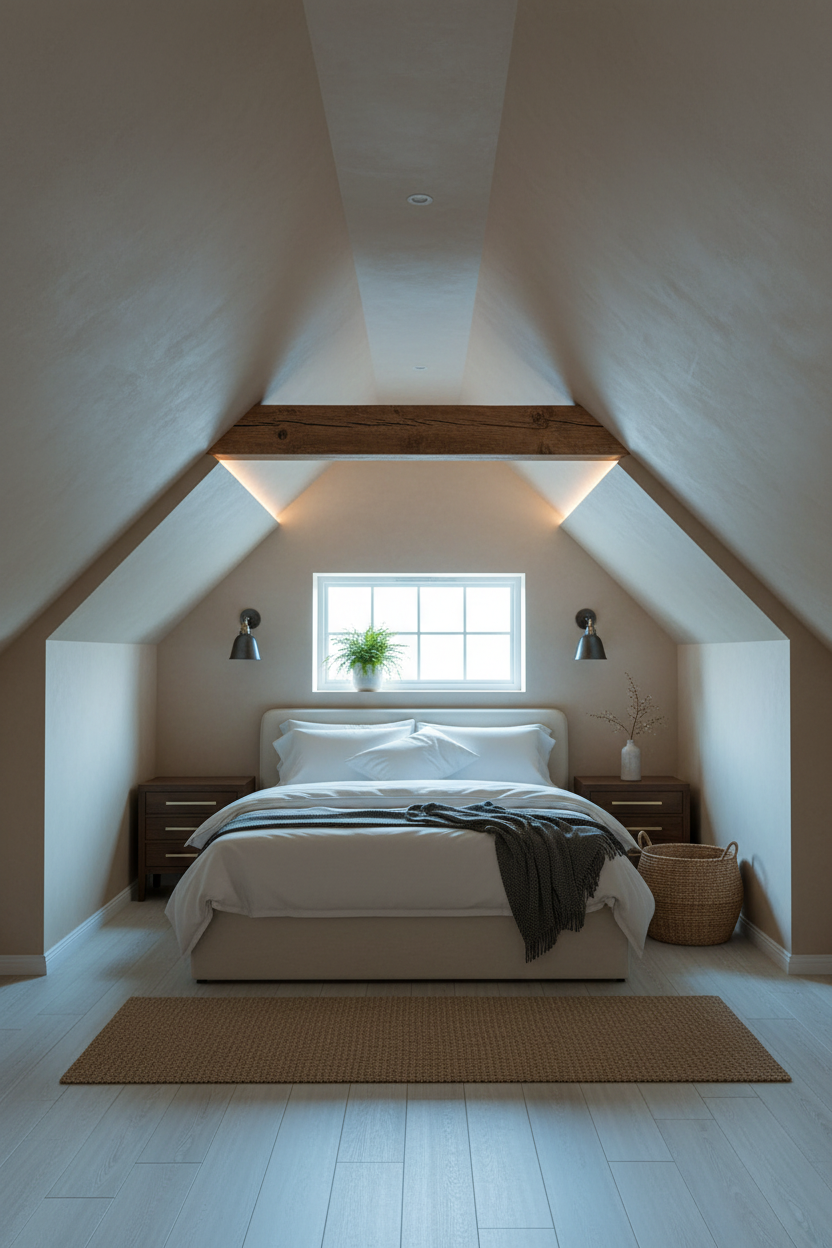 Warm Cozy Attic Bedroom Natural Light