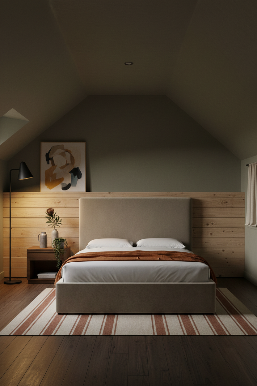 Warm Cozy Attic Bedroom Neutral Aesthetic