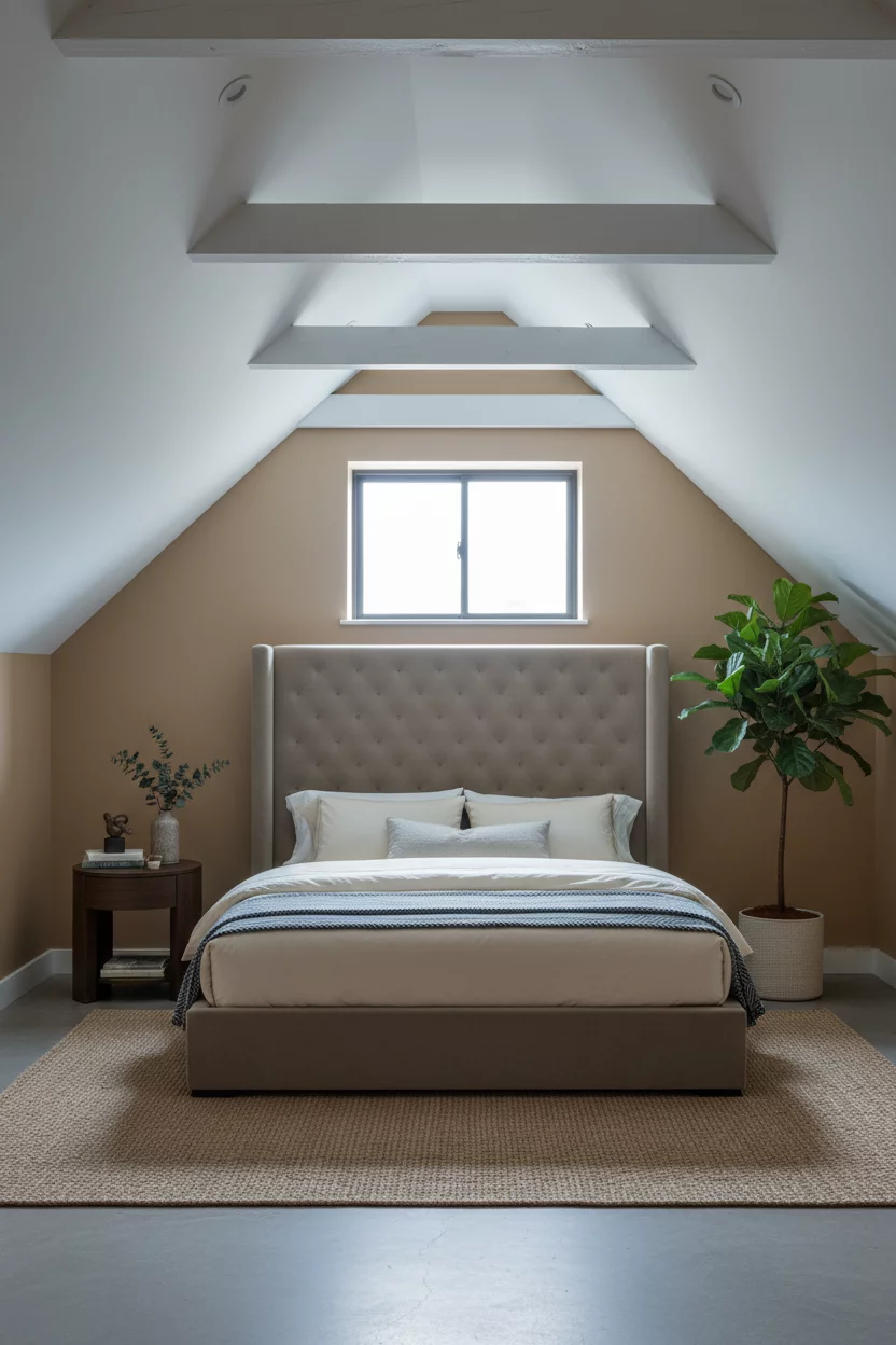 Warm Cozy Attic Bedroom Neutral