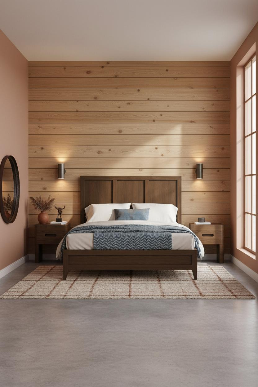 Western Bedroom Decor Honey Pine Paneling