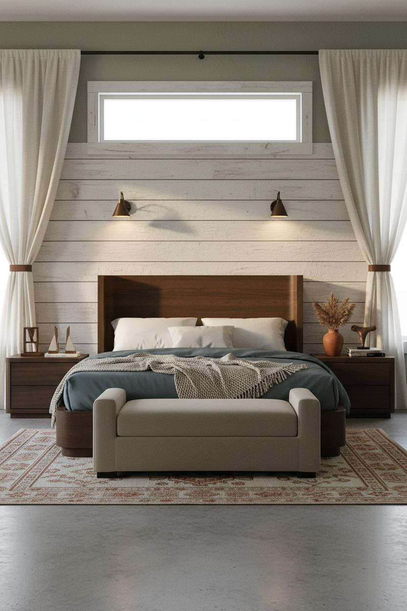 Western Boho Bedroom Shiplap Sage