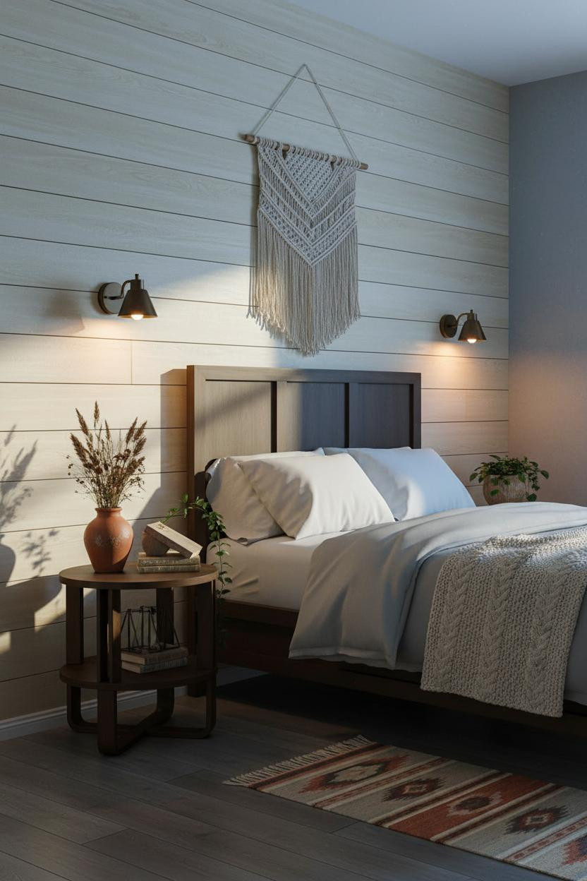 Western Chic Bedroom Shiplap Boho