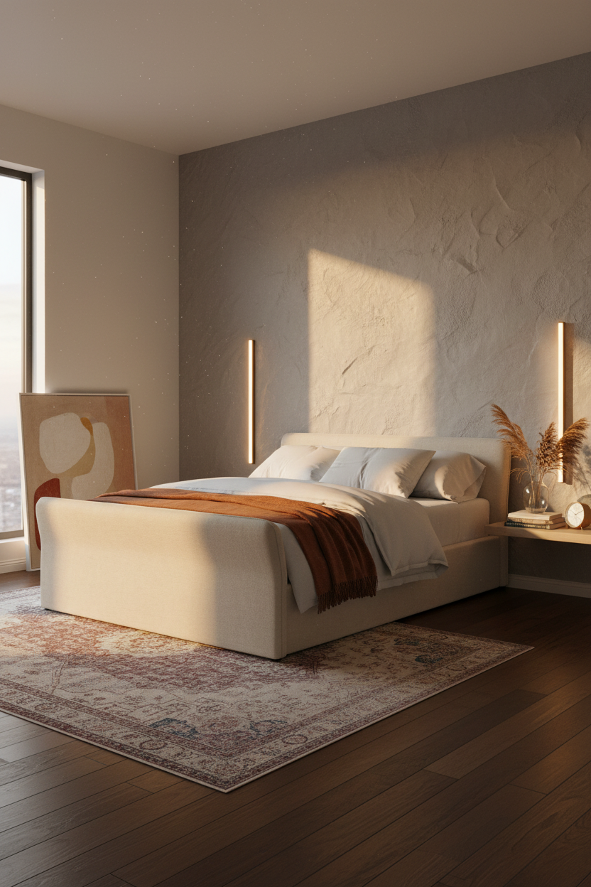 White Bed Frame Modern Bedroom Design