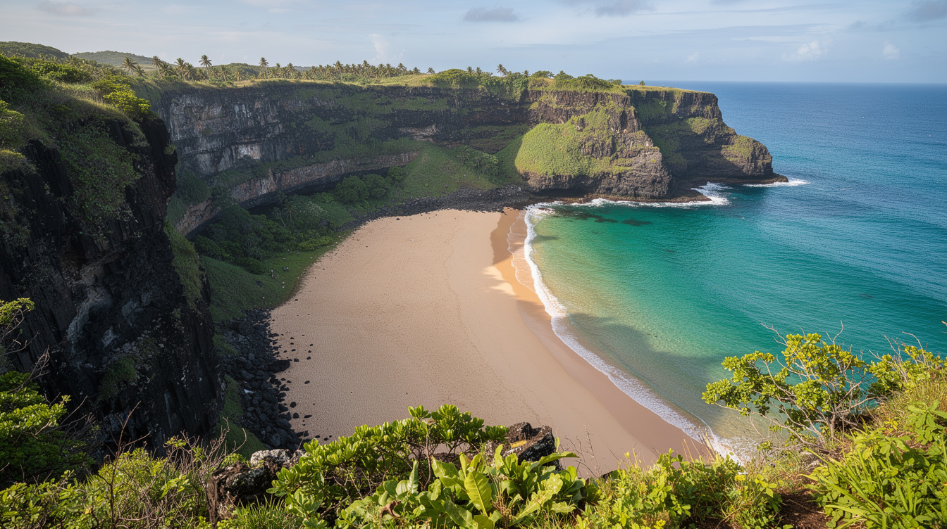 Brazil's top-ranked beach is only reachable by 2 iron ladders bolted into a cliff