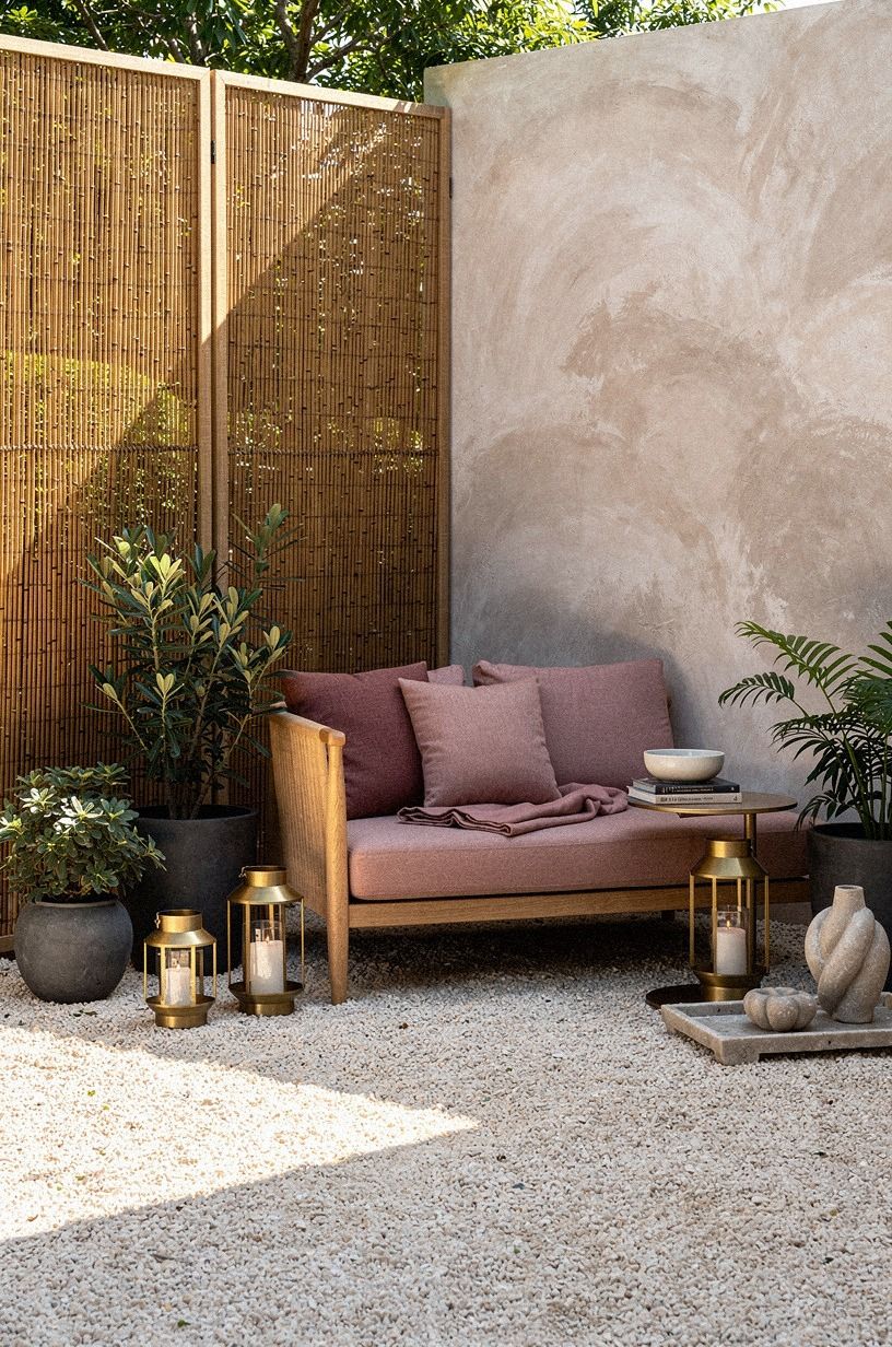 Frame the seating with willow screens