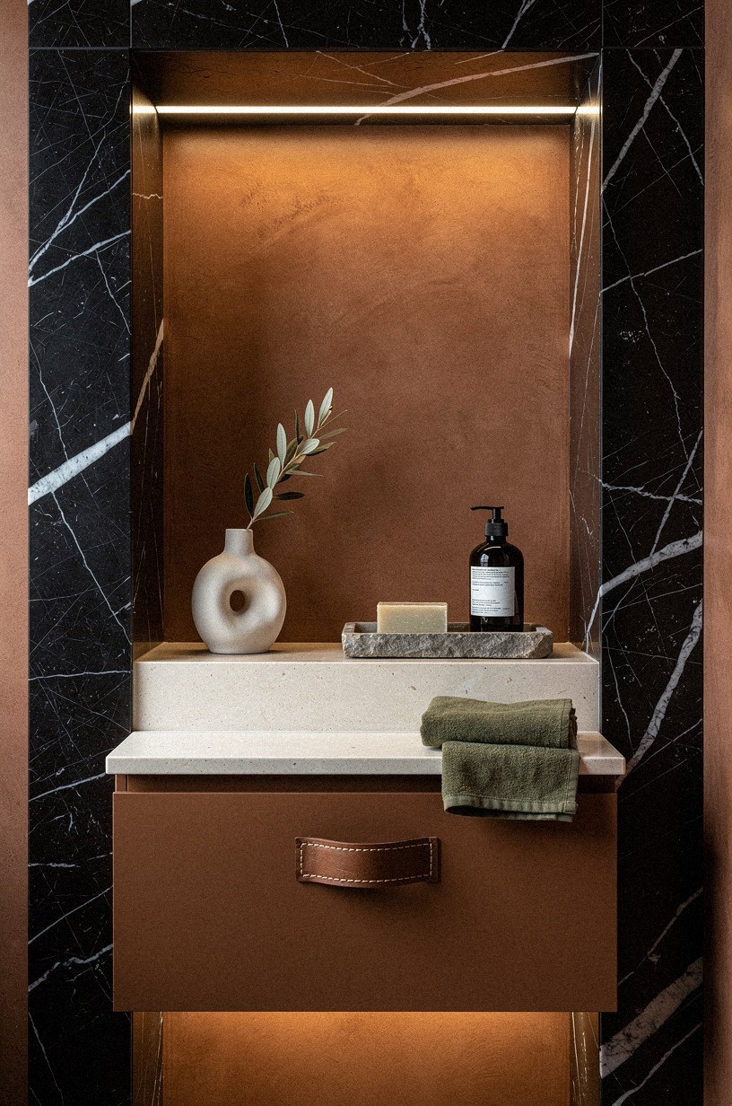 Glow the niche with hidden warm lighting