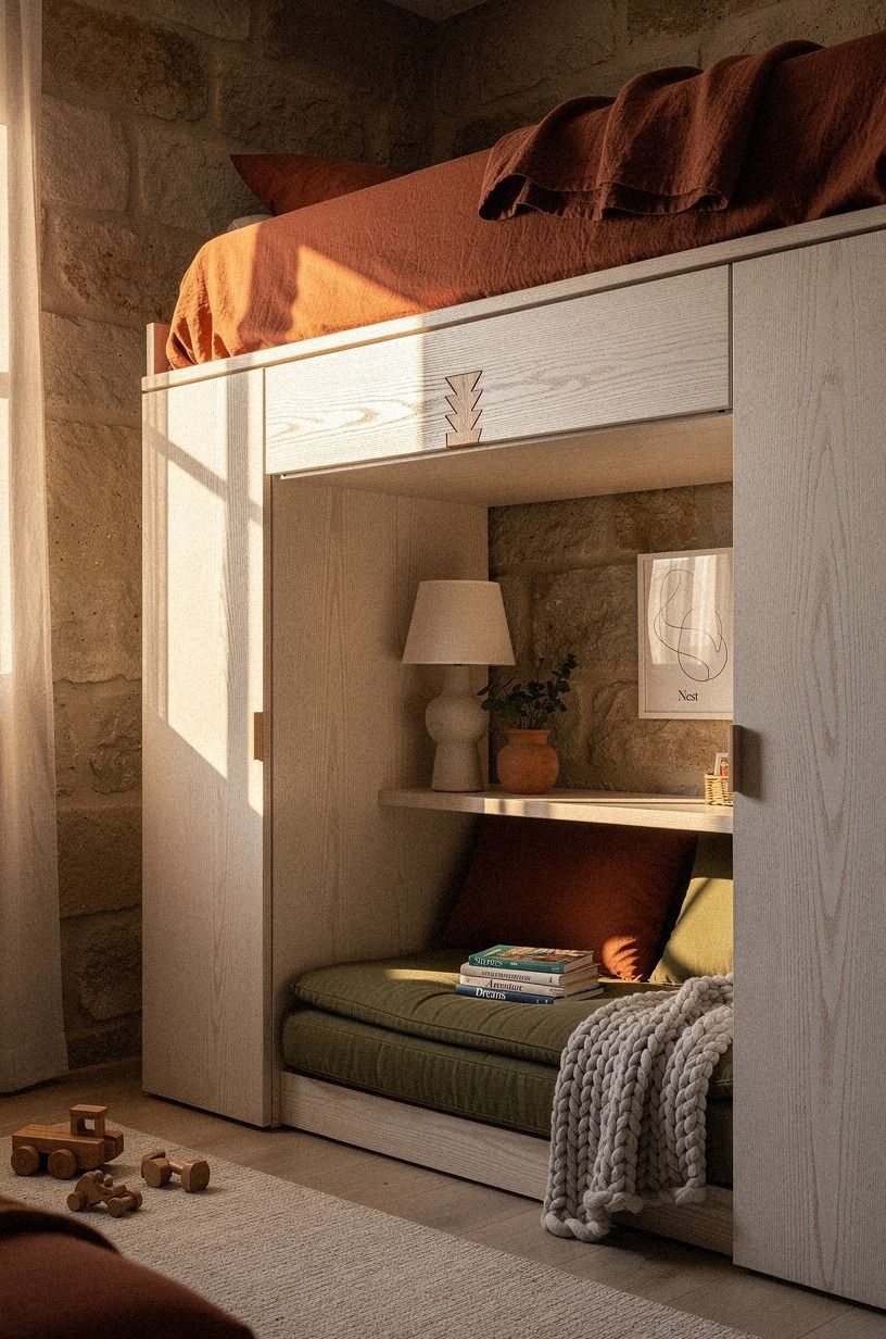 Raise the bed on paneled storage walls (The Two-Wall Lift)