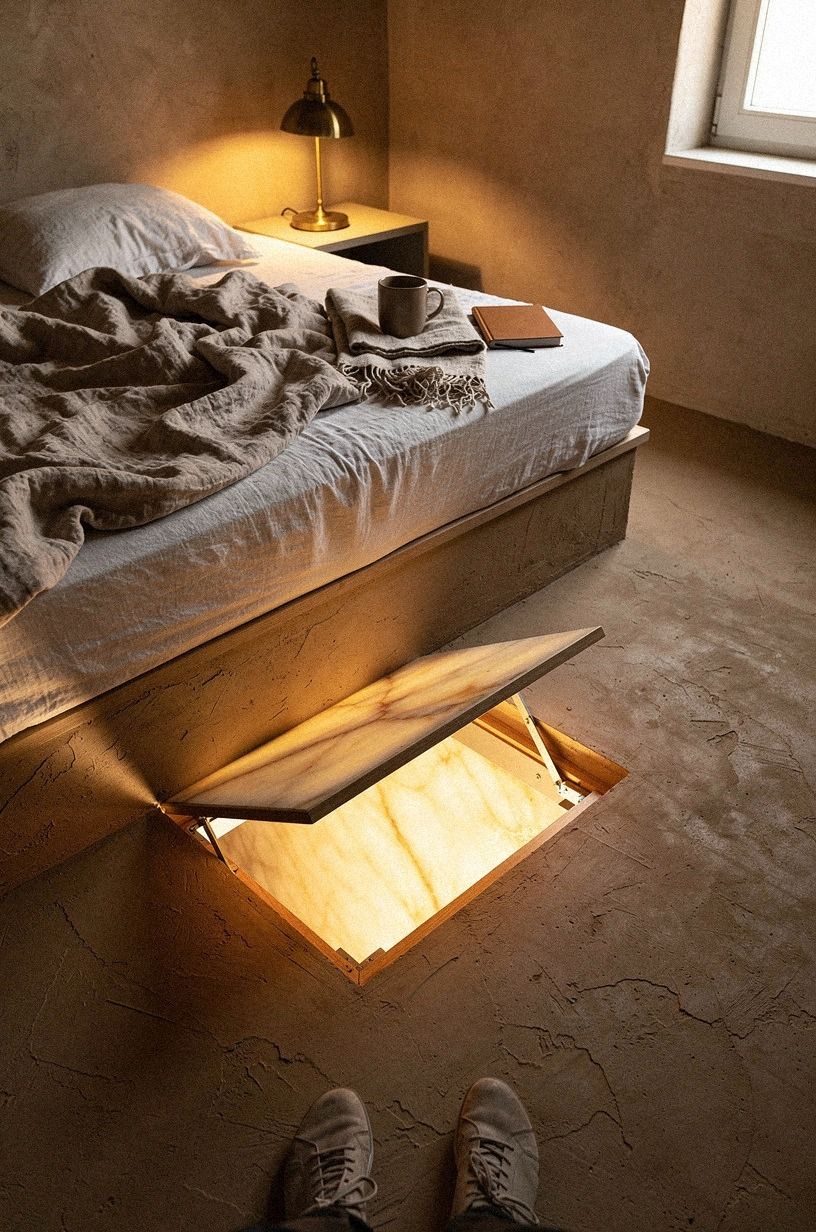 Install a trapdoor beneath the mattress deck