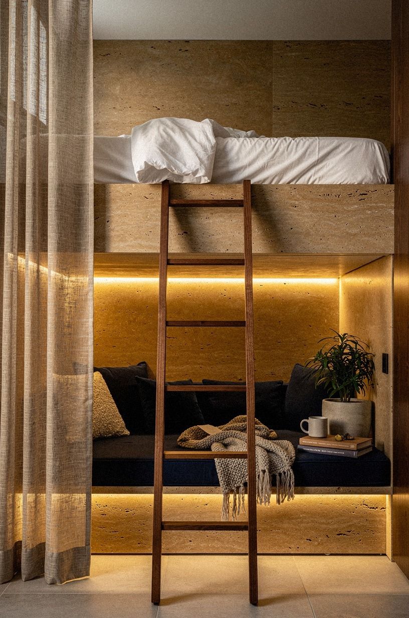 Line the under-bed room with warm LEDs (The Amber Halo Rule)