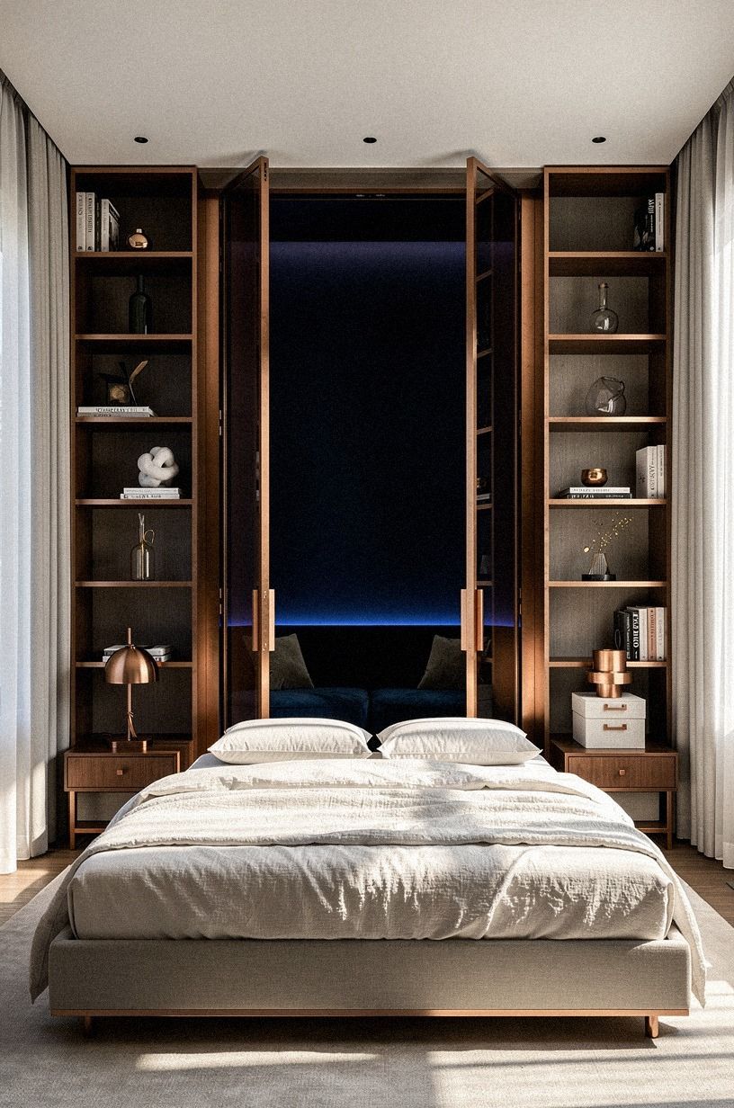 Carve a jewel-box room beyond nightstand shelving