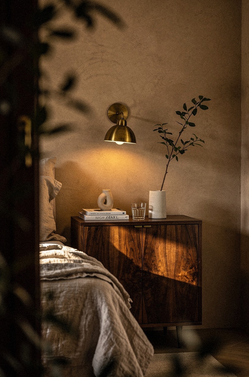 Glow up corners with low amber uplights