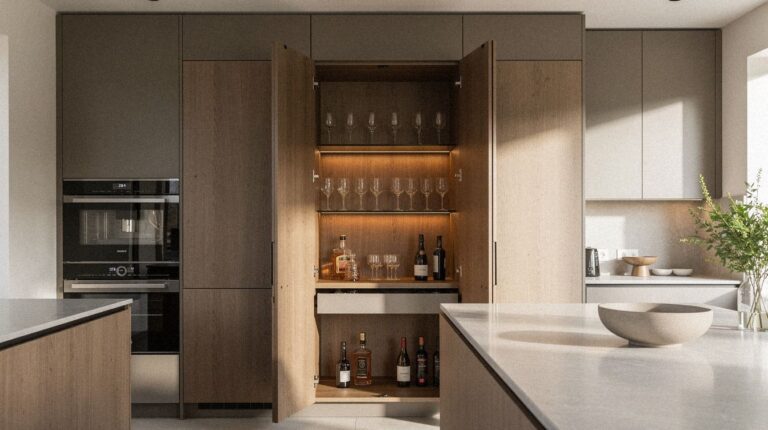 I Hid My Bar Inside Built-In Cabinetry, It Finally Looked Clean