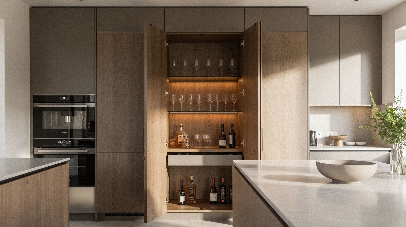 I Hid My Bar Inside Built-In Cabinetry, It Finally Looked Clean