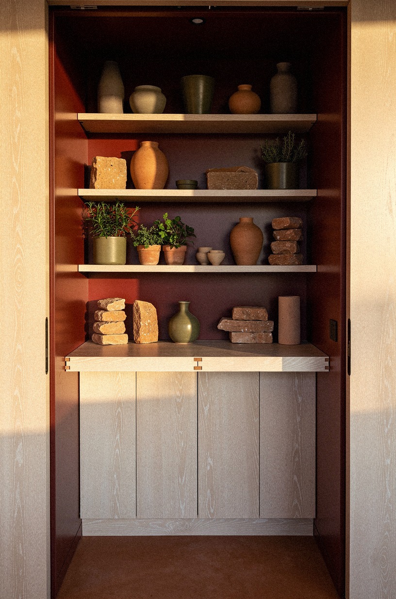 Paint the closet walls in oxblood lacquer