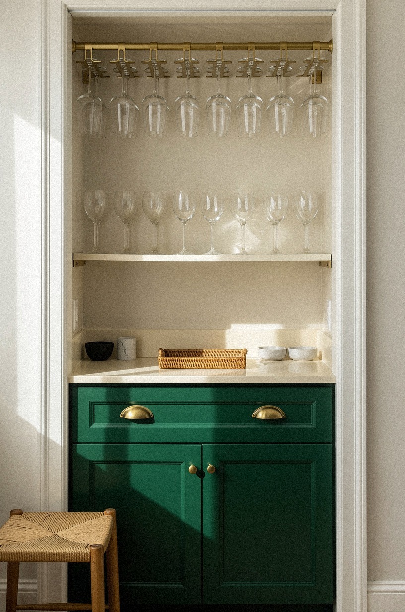 Convert the rod into stemware storage