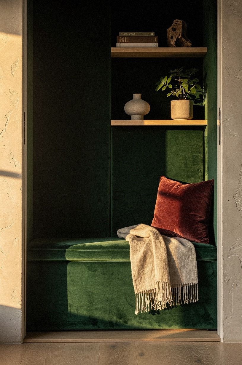 Finish the reveal with velvet wall panels