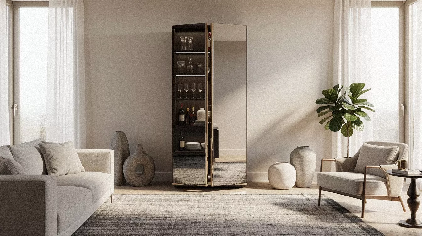 Easy Hidden Bar Ideas Behind a Mirror Door Guests Never Notice
