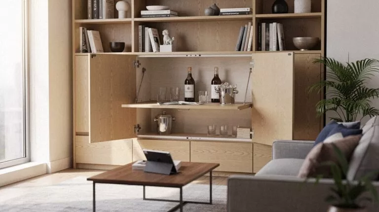 I Tried Hidden Mini Bar Ideas for Small Spaces, My Apartment Finally Fits
