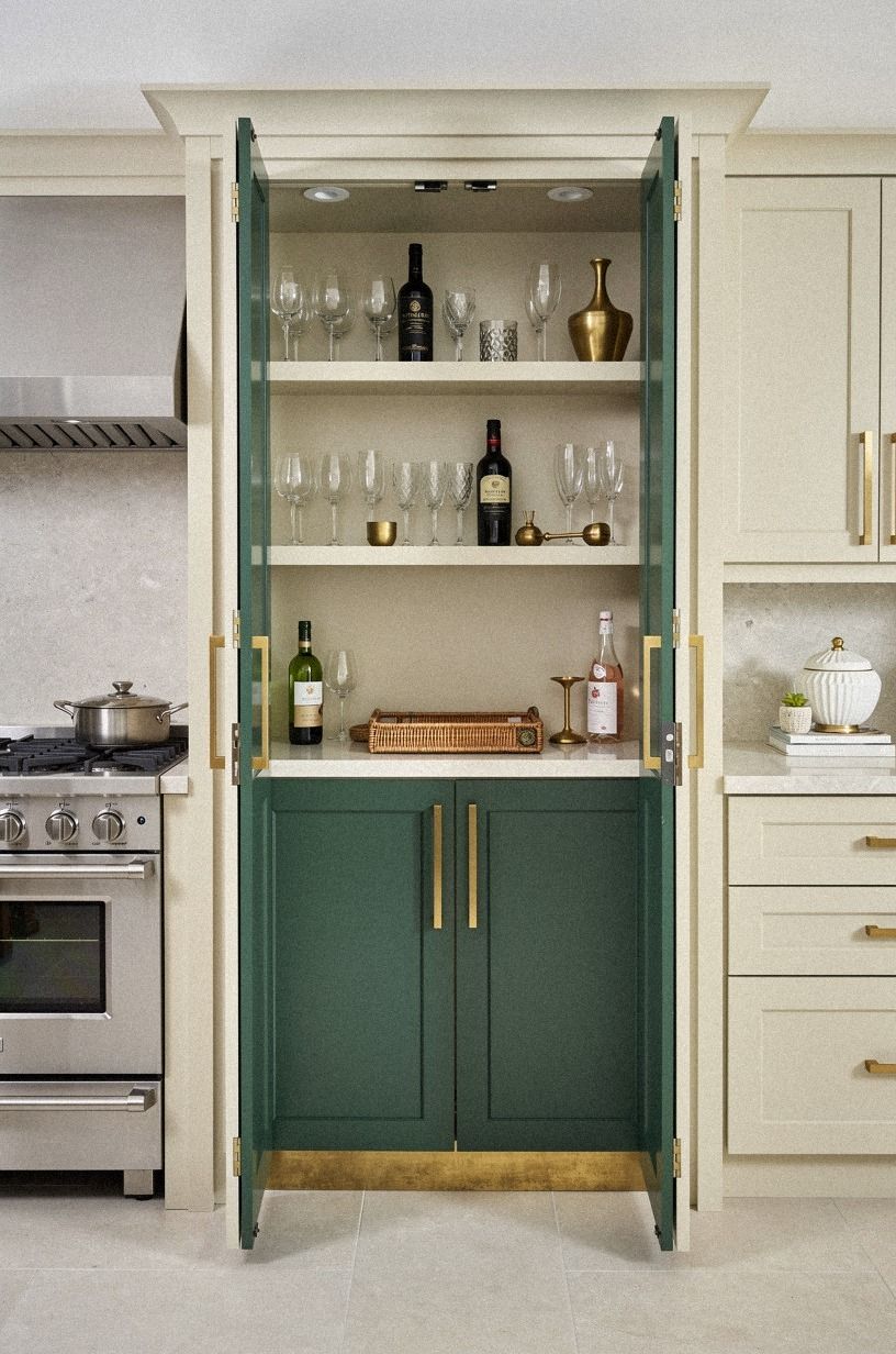 Add pocket doors beside the range