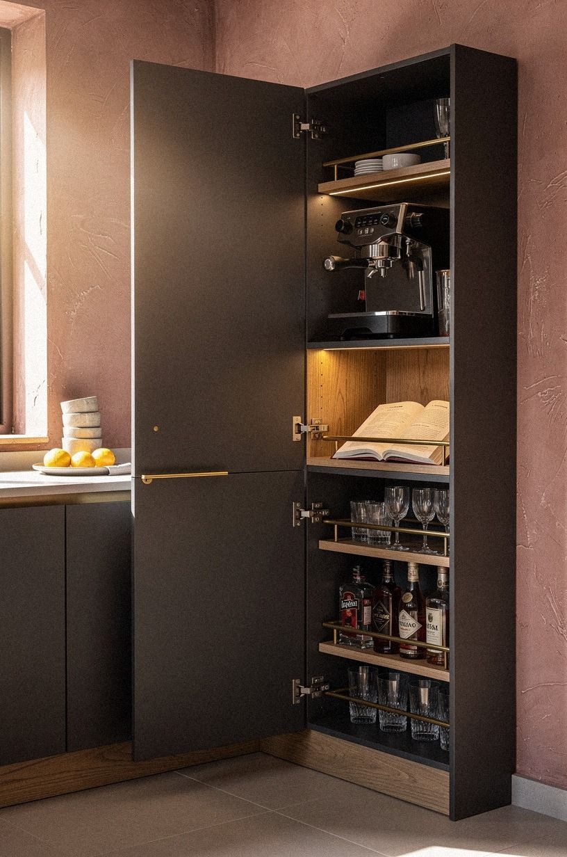 Build a coffee-to-cocktail cabinet stack