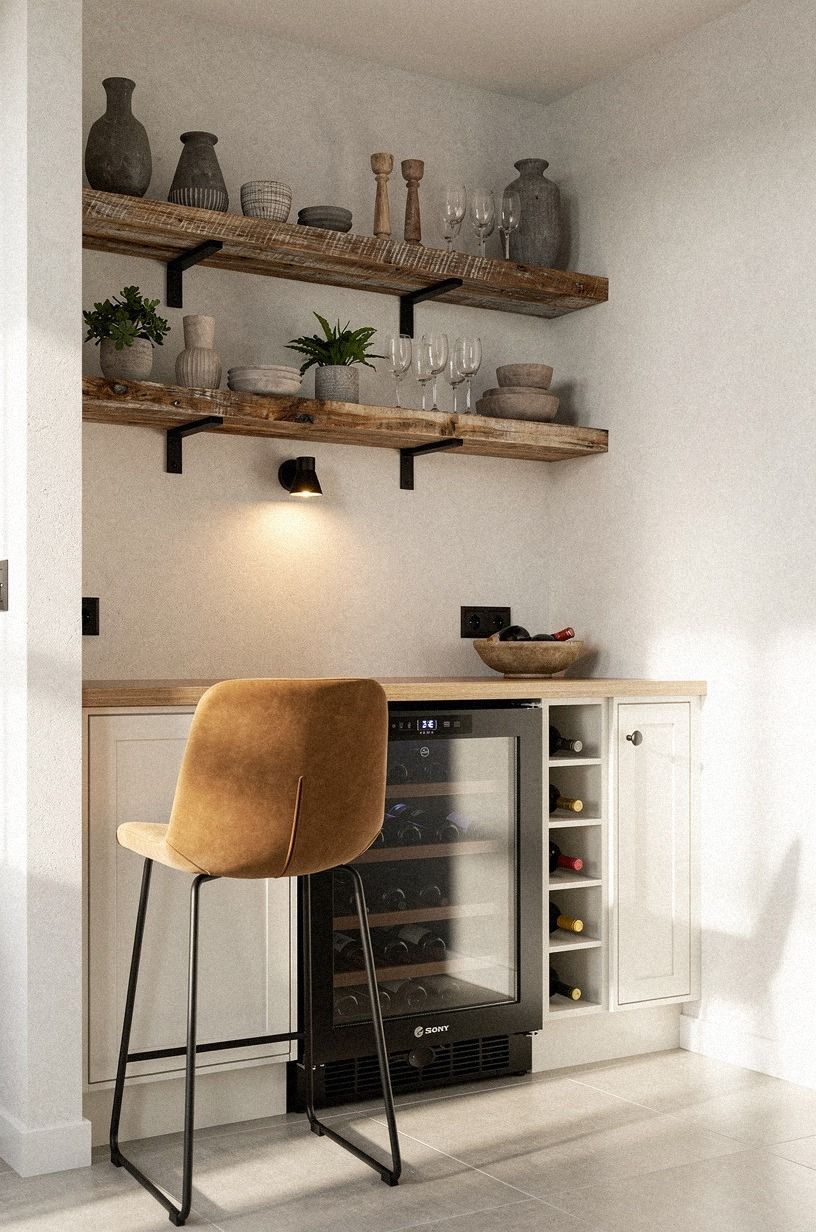Tuck a wine fridge under the counter