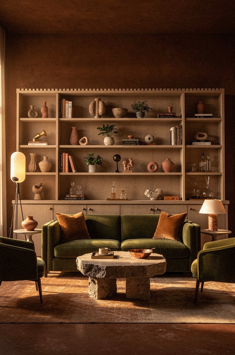 I painted the walls a tobacco brown