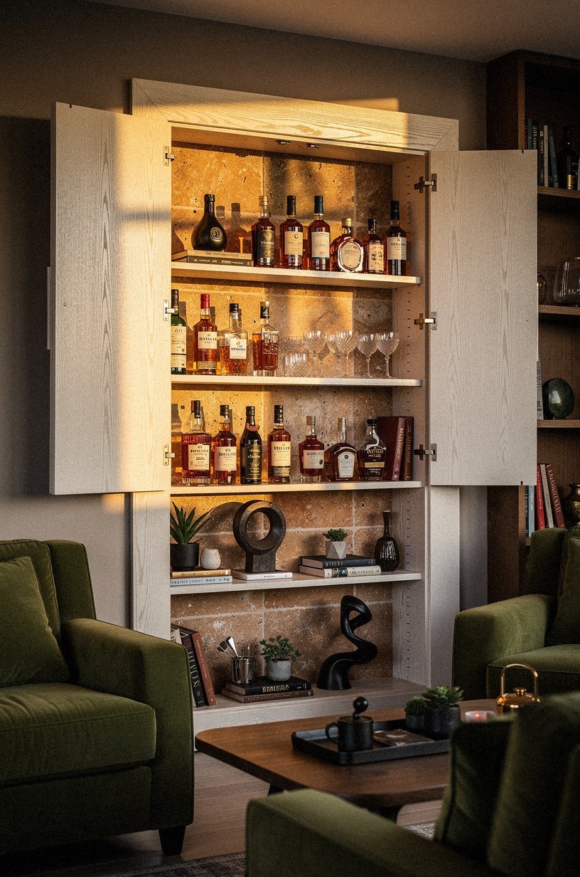 Build a hidden whiskey wall niche