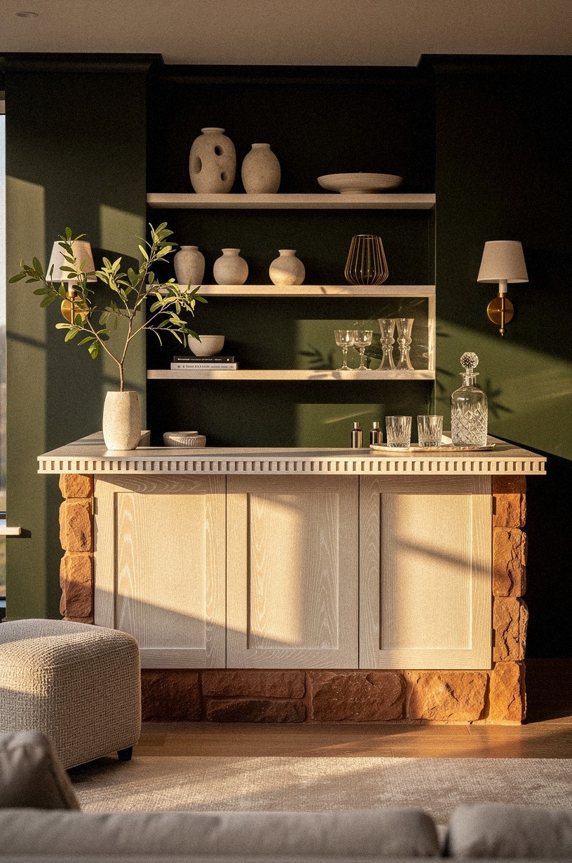 Start with blackened olive walls