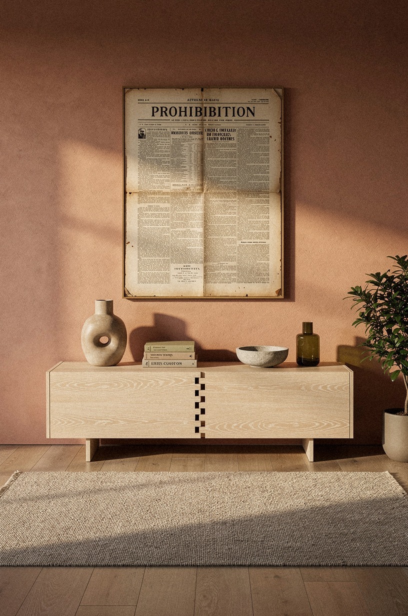 Start with one framed Prohibition newspaper clipping