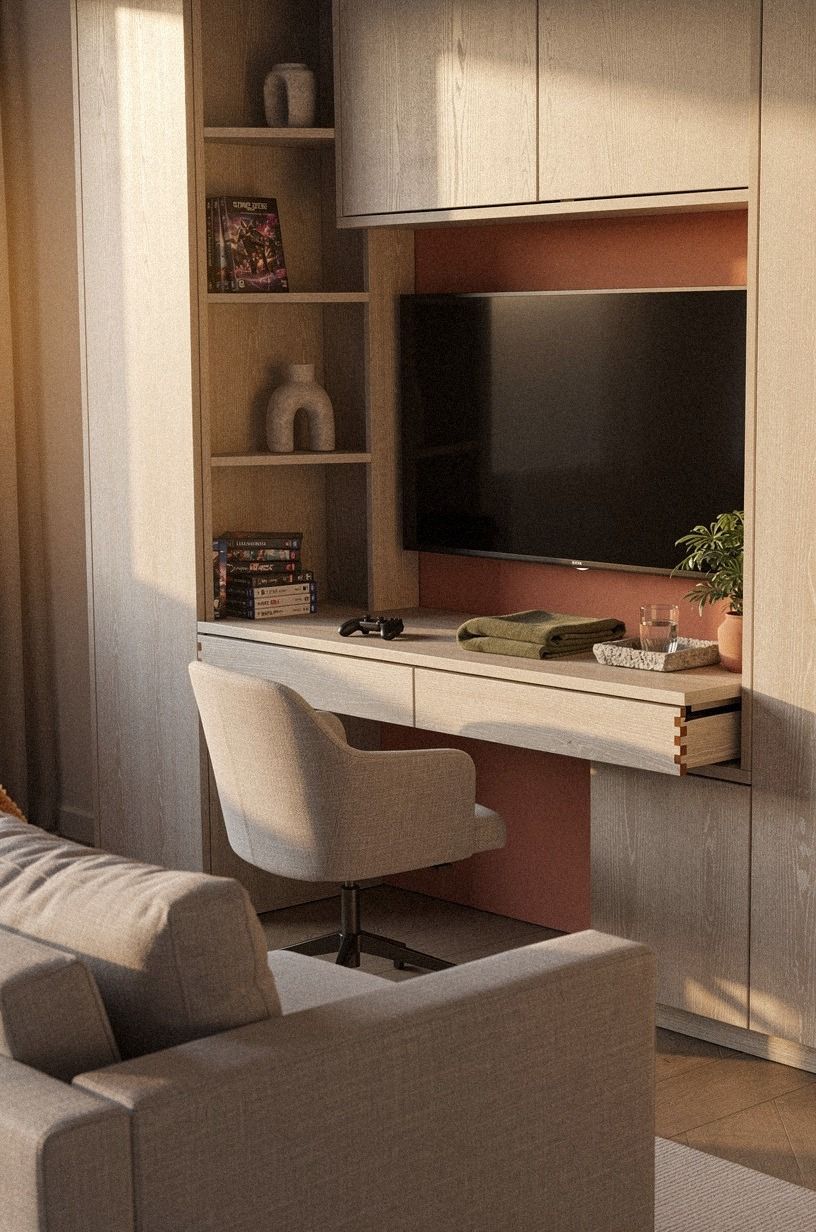 Claim the unused corner behind the sectional