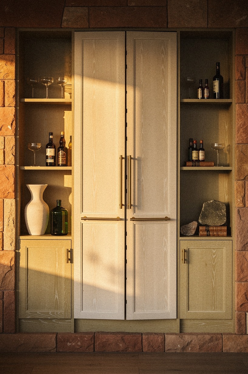 Hide the bar cart behind paneled doors