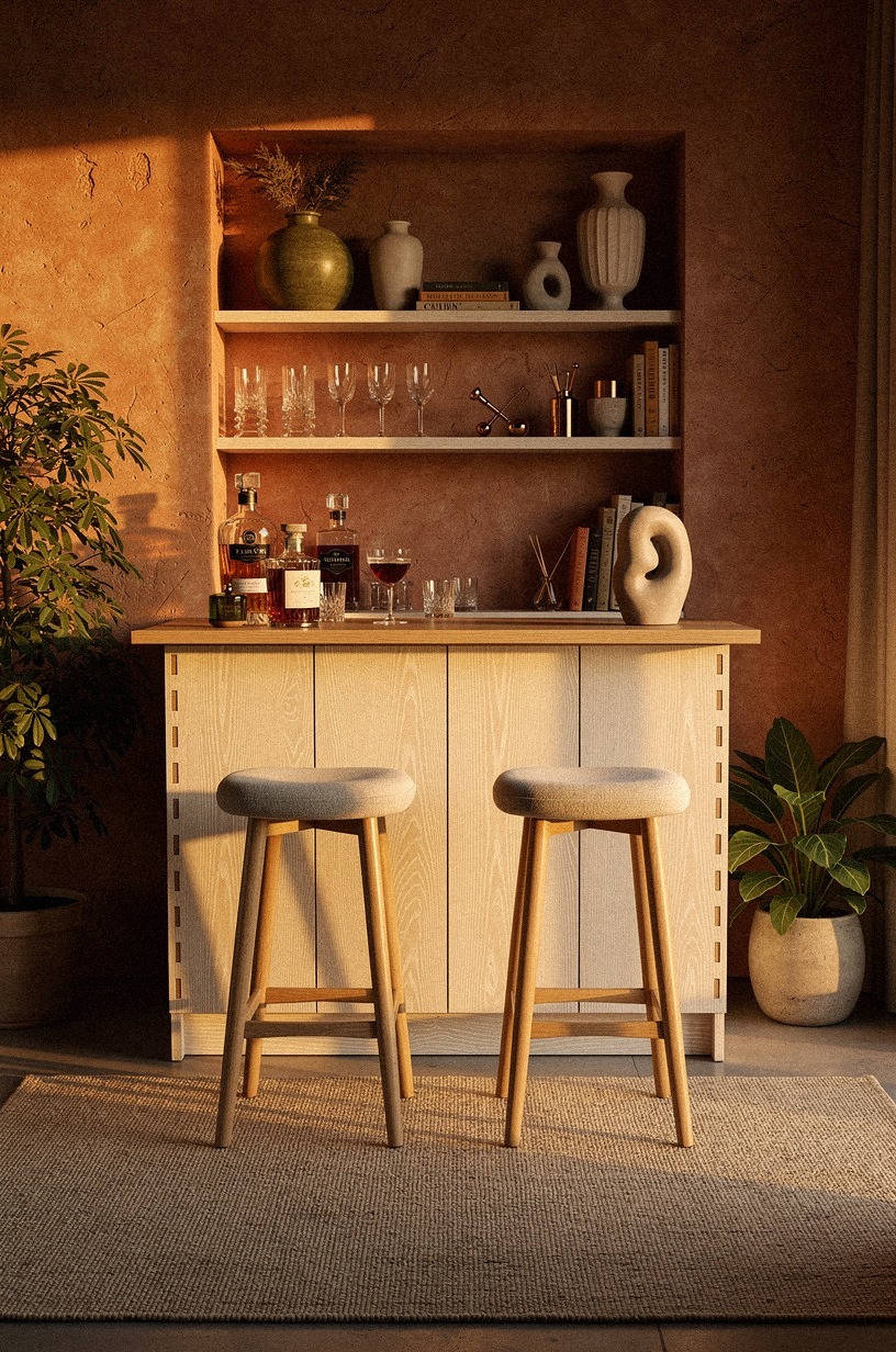 Clear the living room corner for a detail bar