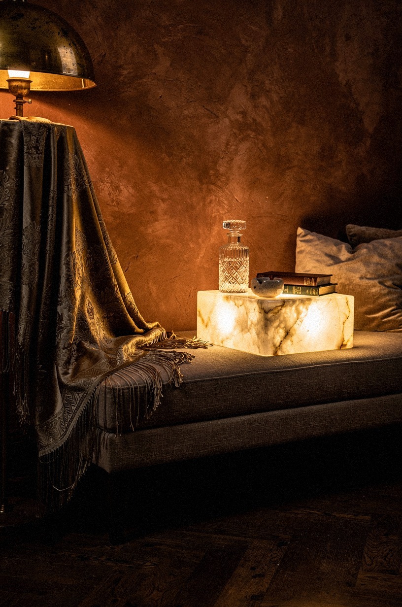 The fringed-shawl move: instant amber light without an electrician