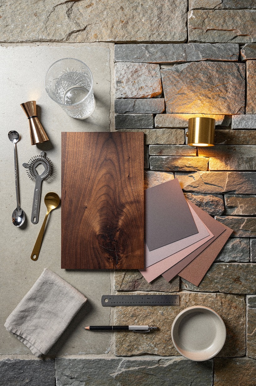 Install amber sconces along stone walls