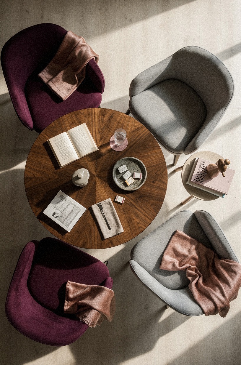 I placed club chairs around a round table