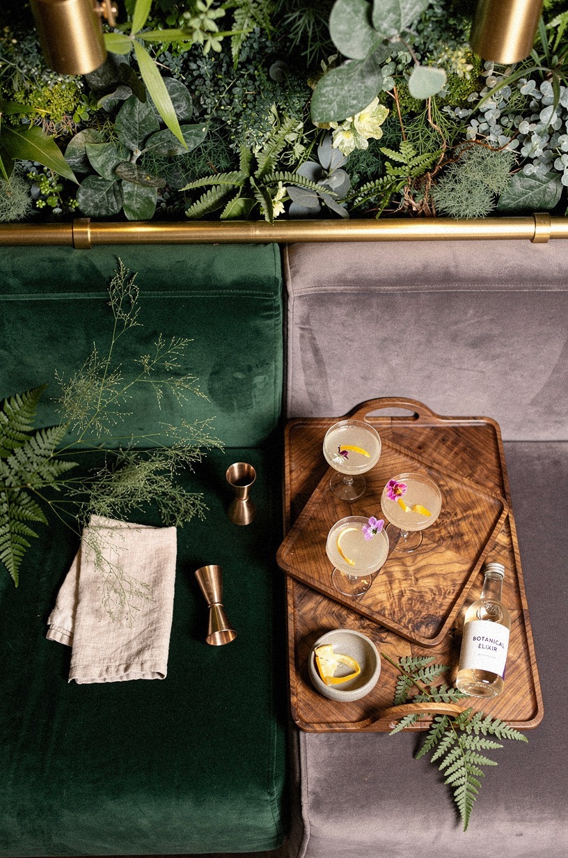Frame the sofa with brass picture lights