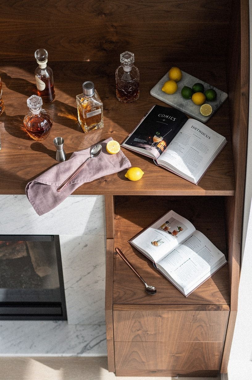 Build a bespoke cabinet around the fireplace
